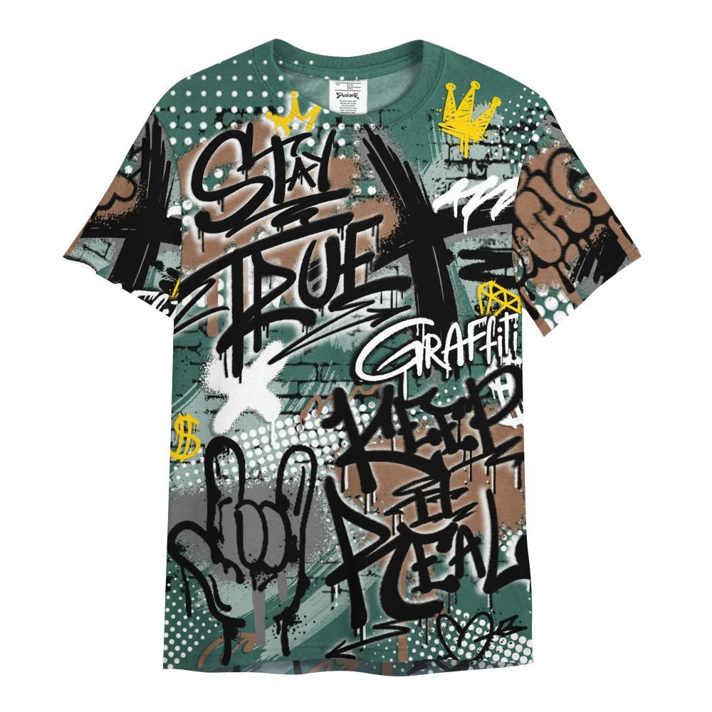 Shirt To Match Low OG Oxidized Green 1s - True It Real Graffiti Streetwear All Over Print