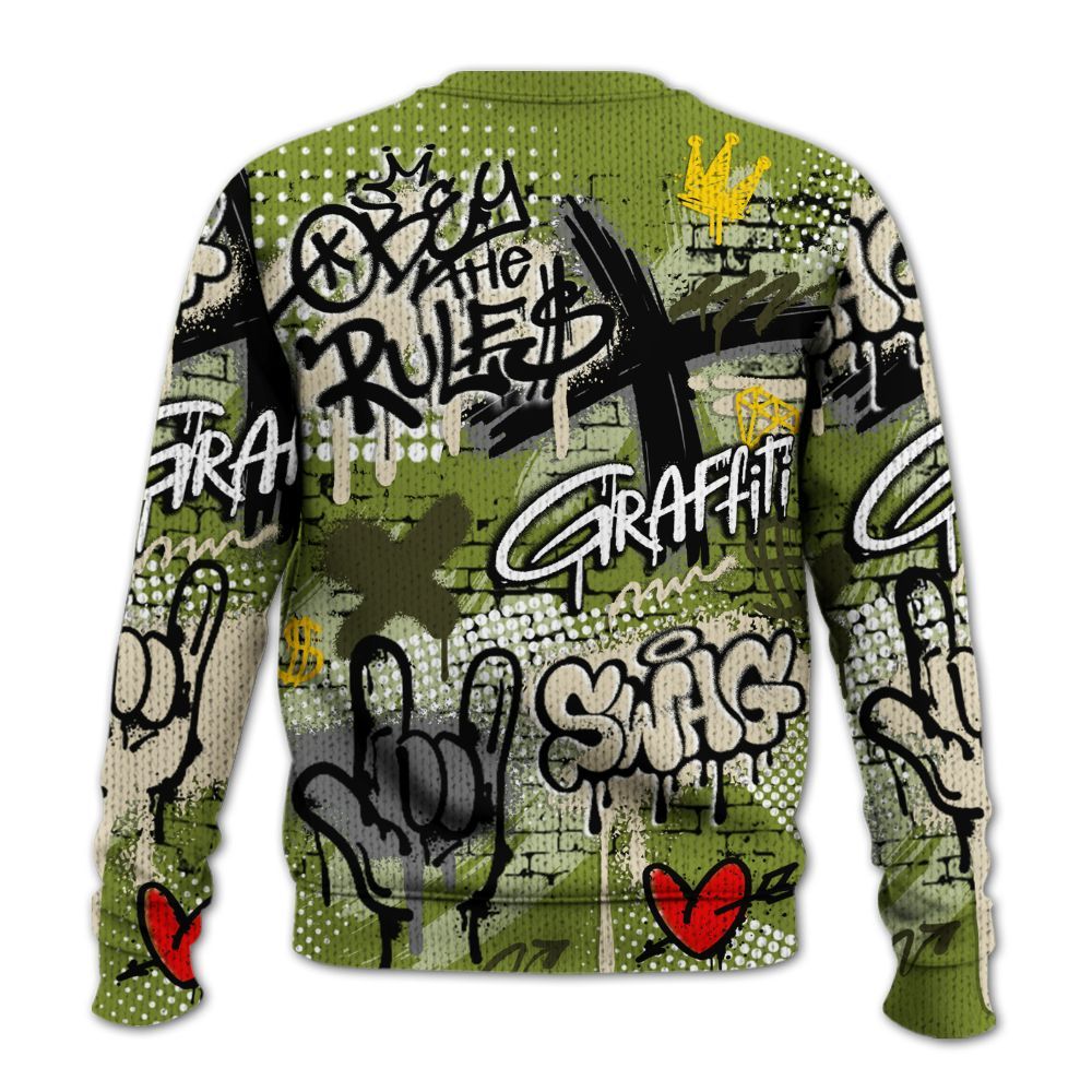 Knitted Sweater To Match SB Dunk Low Asparagus - True It Real Graffiti Streetwear