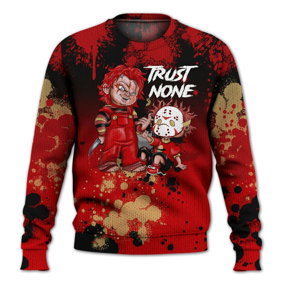 Knitted Sweater To Match Ja 2 Halloween - Trust No One Scary