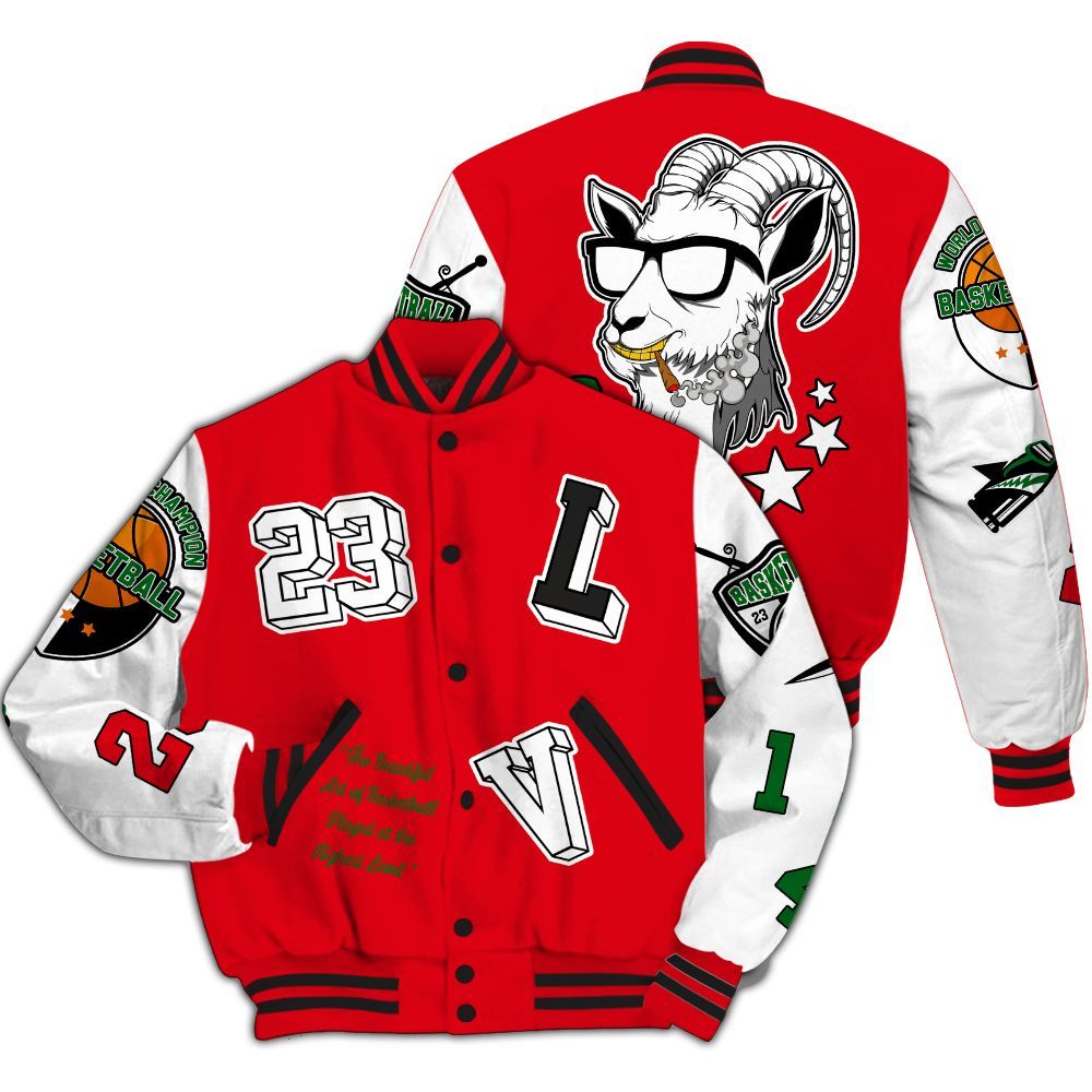 Varsity Jacket To Match Chicago 13s - The GOAT Got Em All Over Print