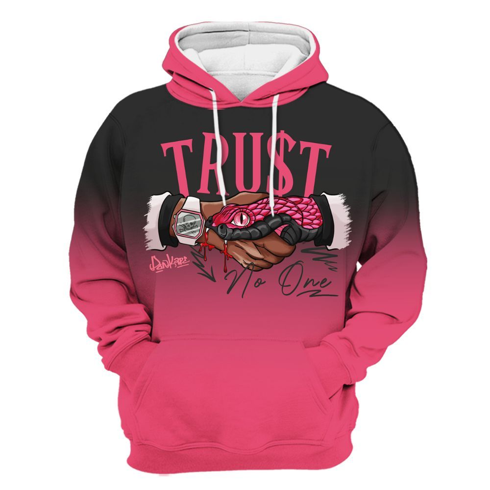 Hoodie To Match A'One Hyper Pink - Snake Trust No One Drip All Over Print