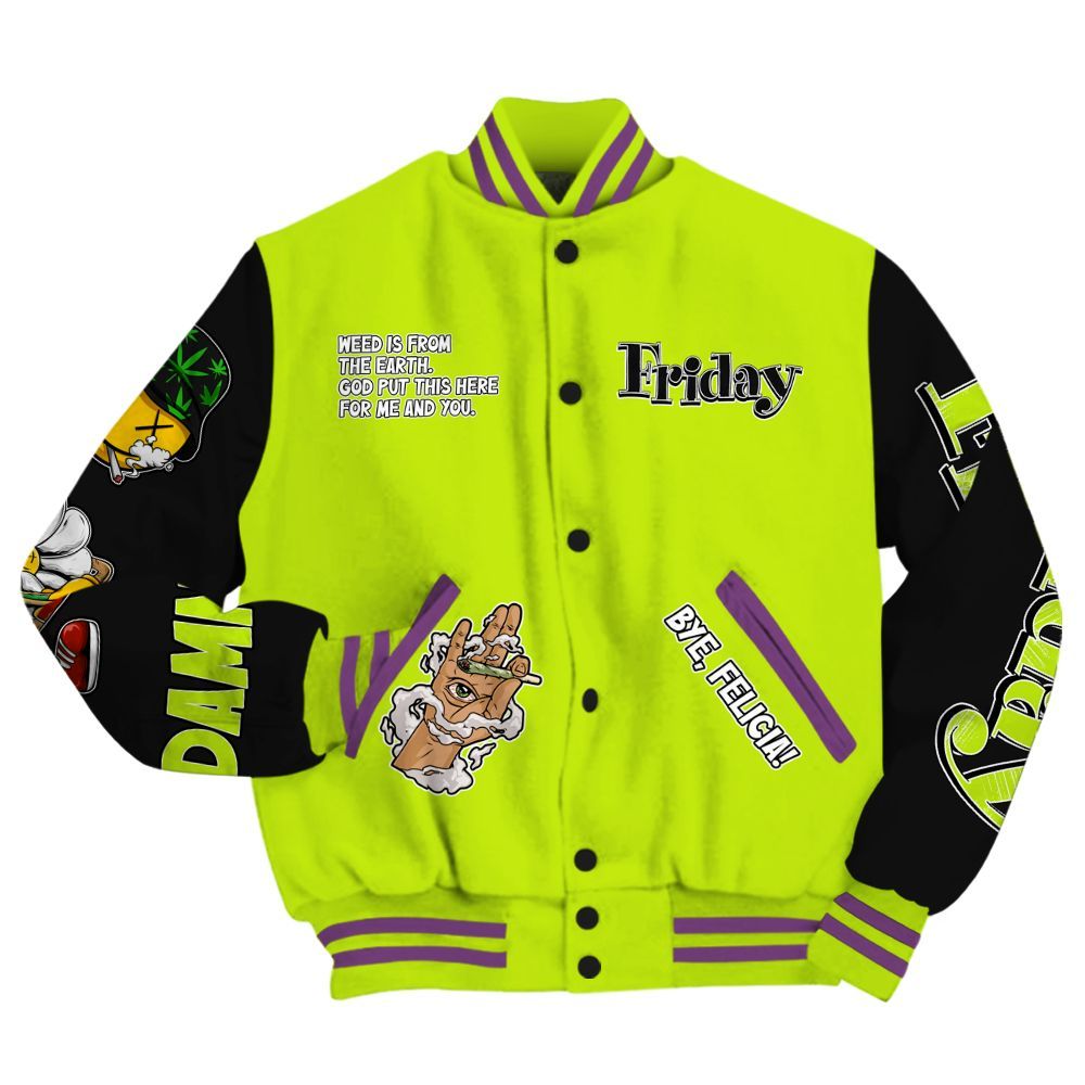 Varsity Jacket To Match GS Black Barely Volt 11s - Friday Sneaker Stress Style All Over Print