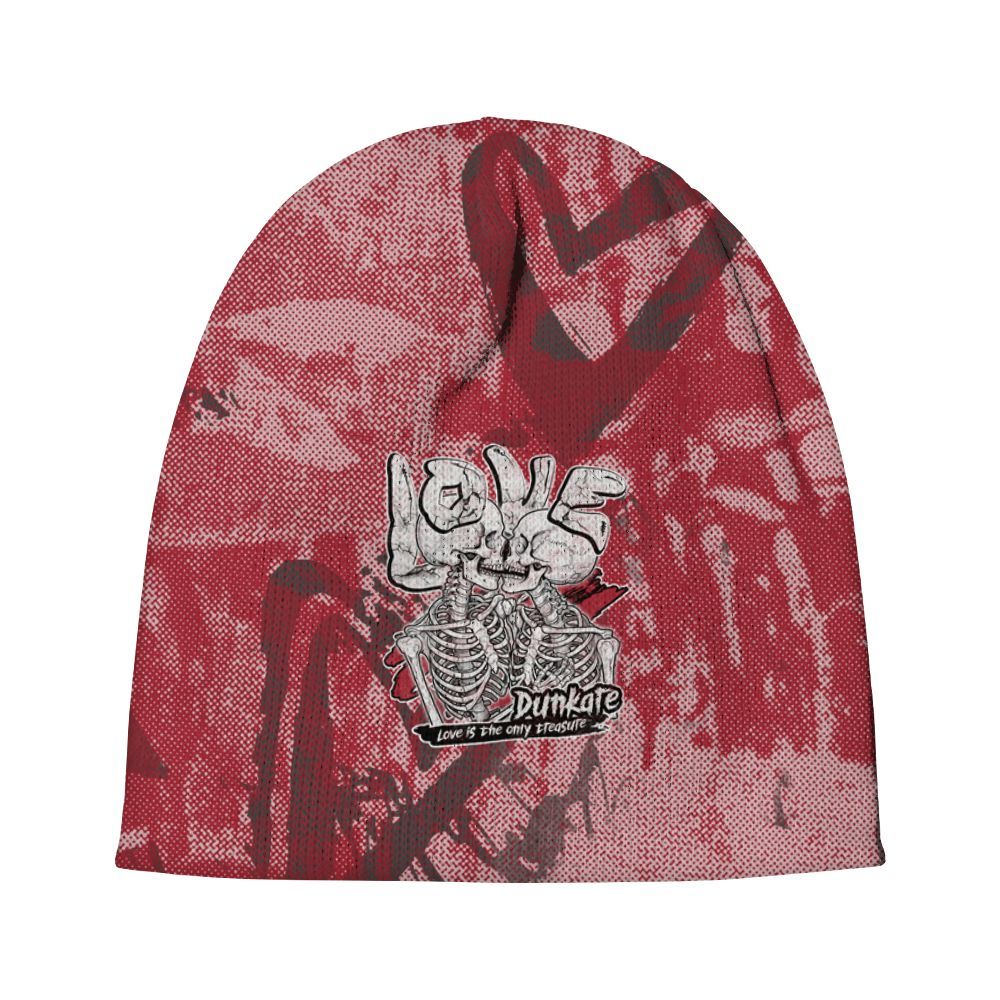 Beanie Hat To Match Black Toe 14s - Skull Love Graphic