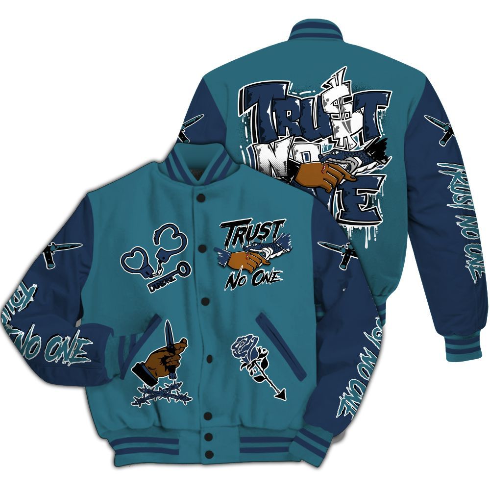Varsity Jacket To Match Air Foamposite Kazuya Mishima - Trust No One Dripping All Over Print