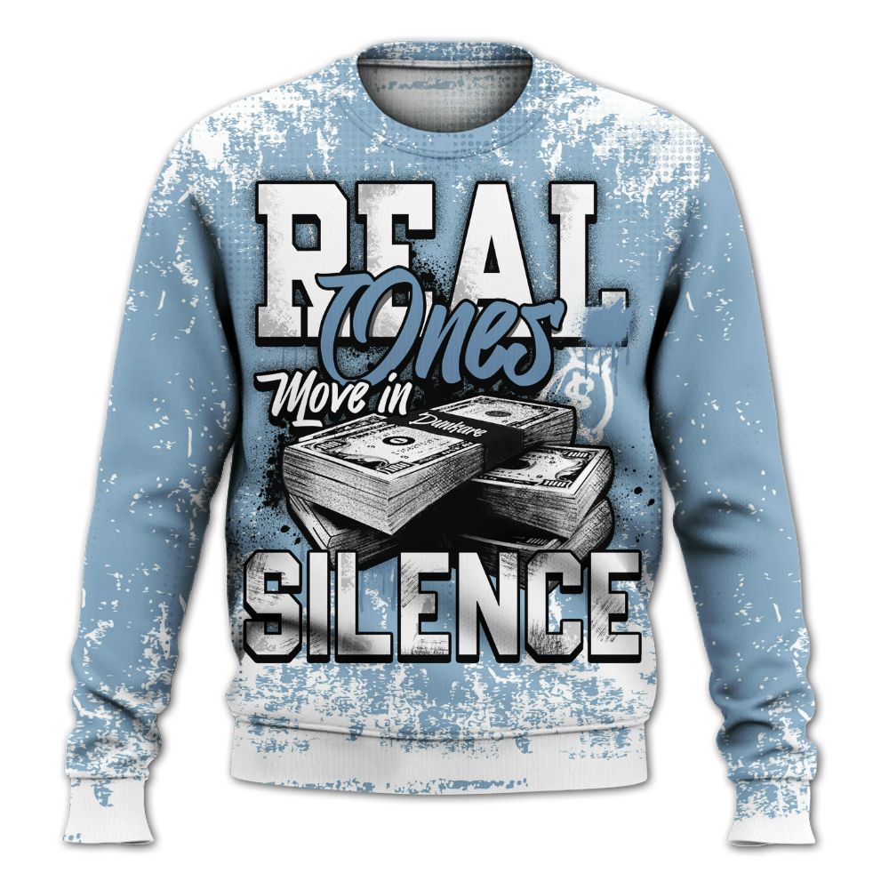 Sweatshirt To Match High University Blue 1s - Move In Silence Money Street Retro All Over Print