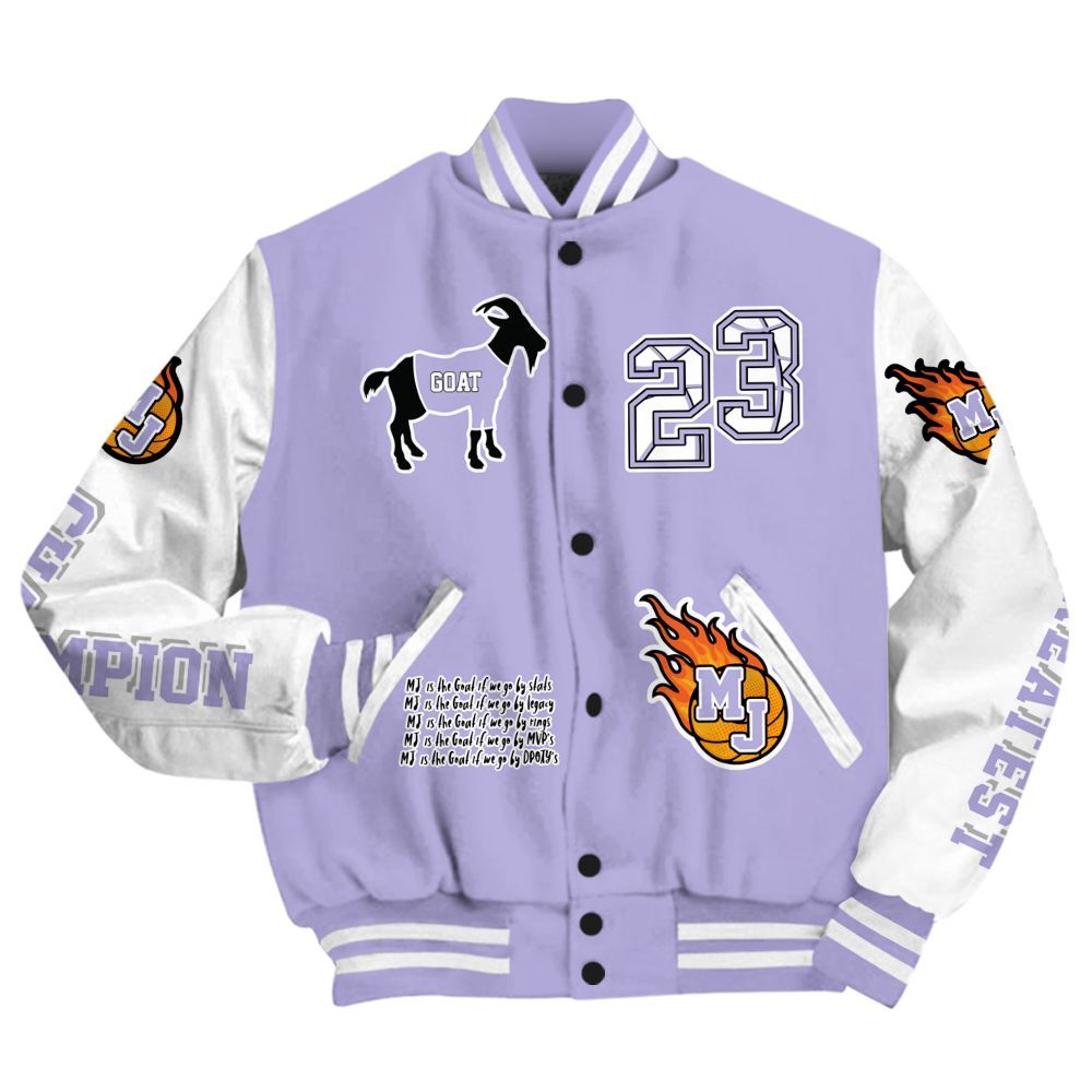 Varsity Jacket To Match Low Pure Violet 11s - 23 G.0.A.T Jump Up Basketball All Over Print
