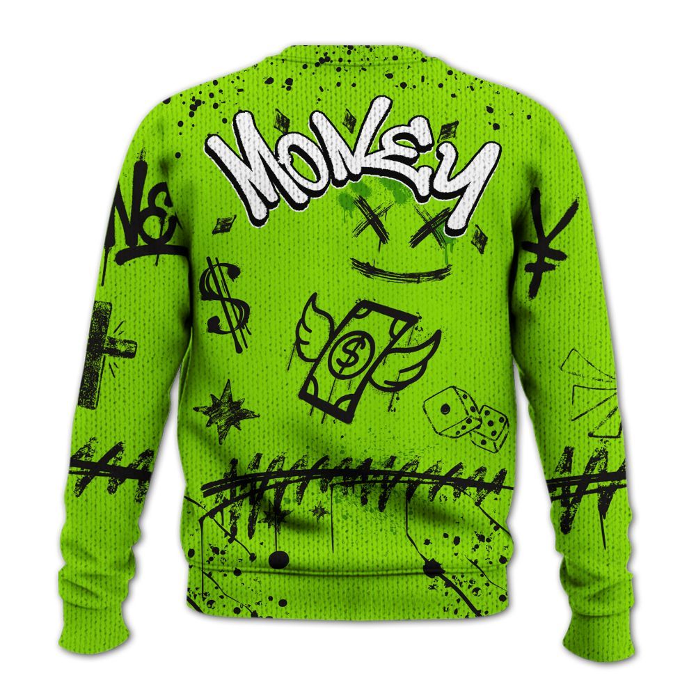 Knitted Sweater To Match Electric Green 6s - Everybody Paid In Full Crayon