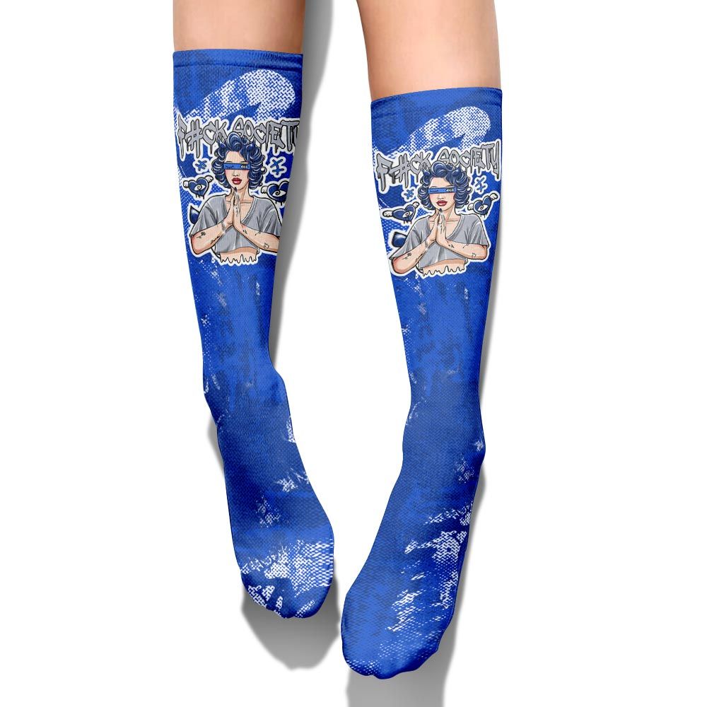 Sock To Match Air Foamposite One Royal - F#ck Xociety