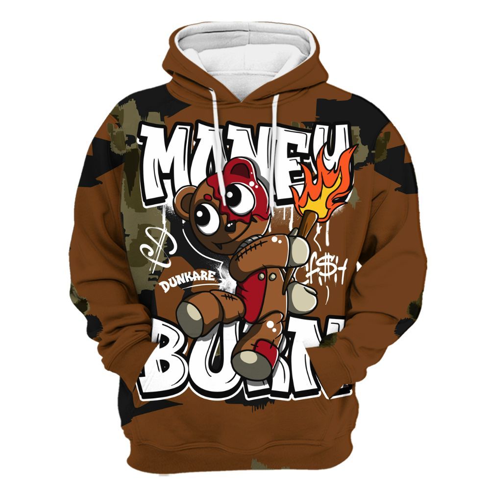 Hoodie To Match Archaeo Brown 5s - Money Burn Retro All Over Print