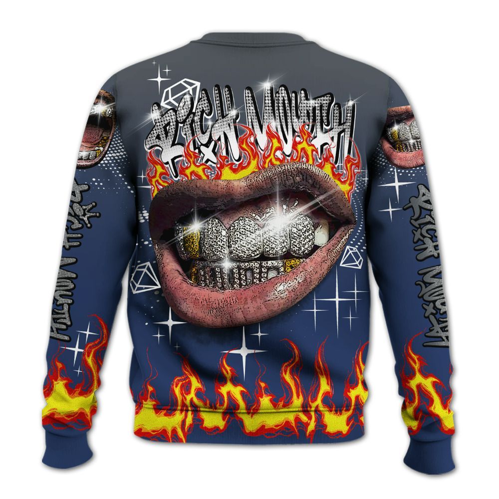 Sweatshirt To Match Retro Flint 13s - Rich Mouth Fire Rap Retro 90s All Over Print