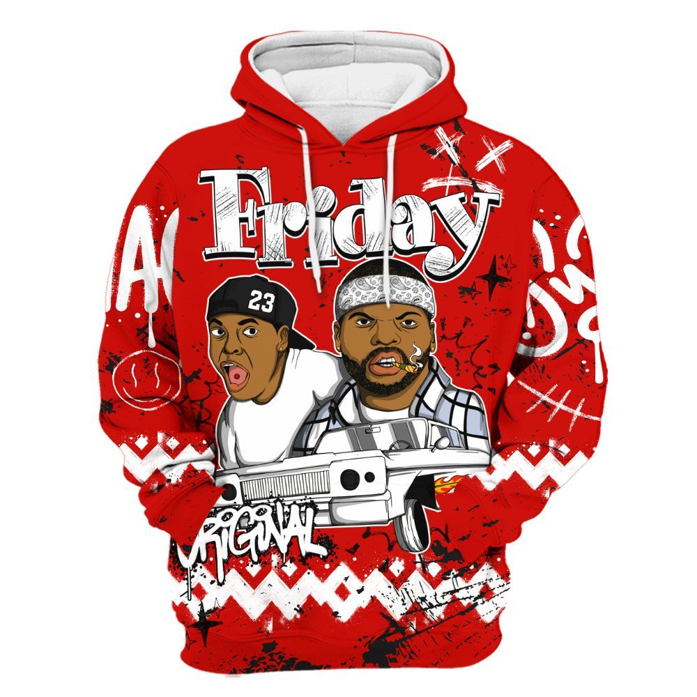 Hoodie To Match Fire Red 6s - Friday Sneaker Crayon All Over Print
