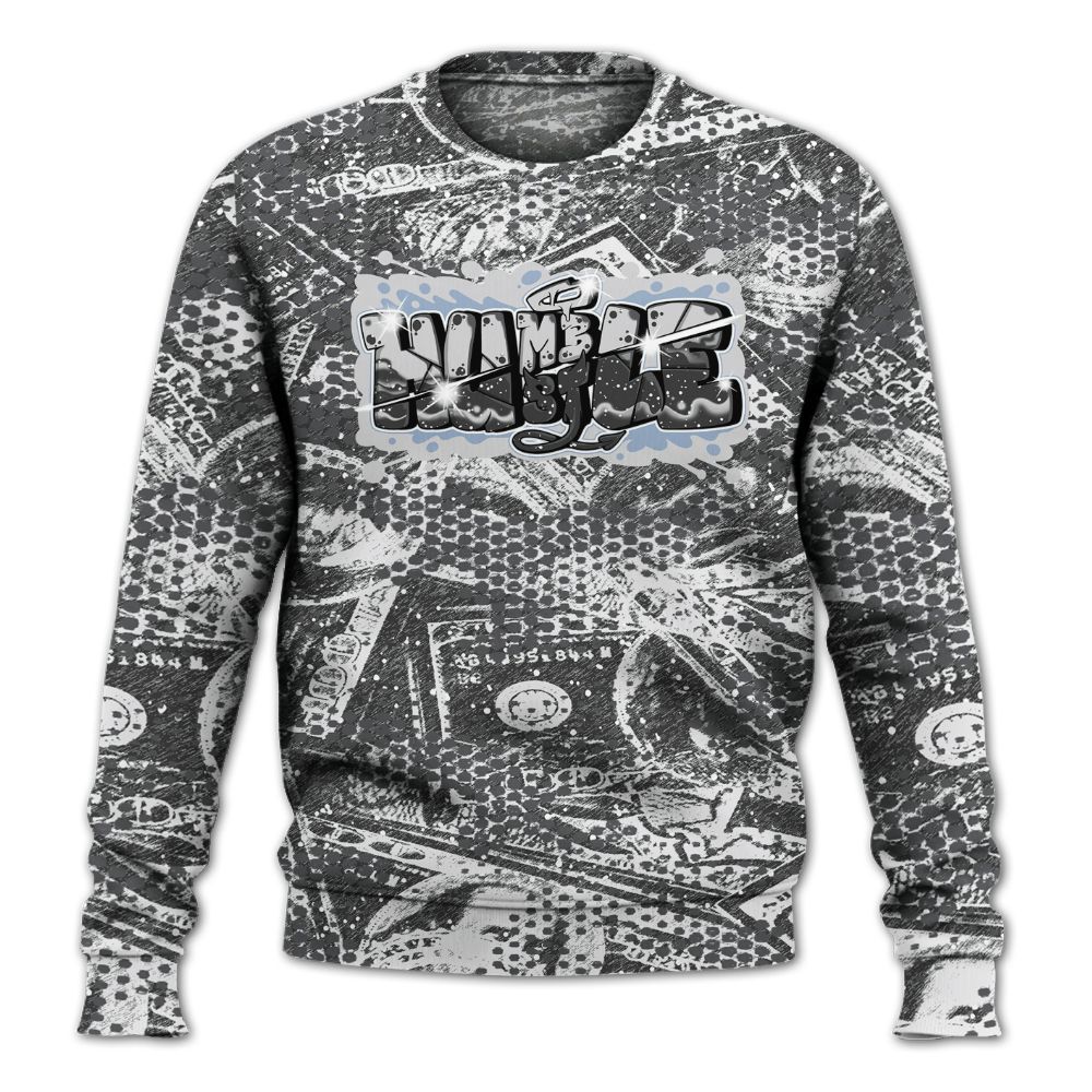 Sweatshirt To Match Reverse Black White 6s - Humbled Hustles Graphic Banknotes All Over Print