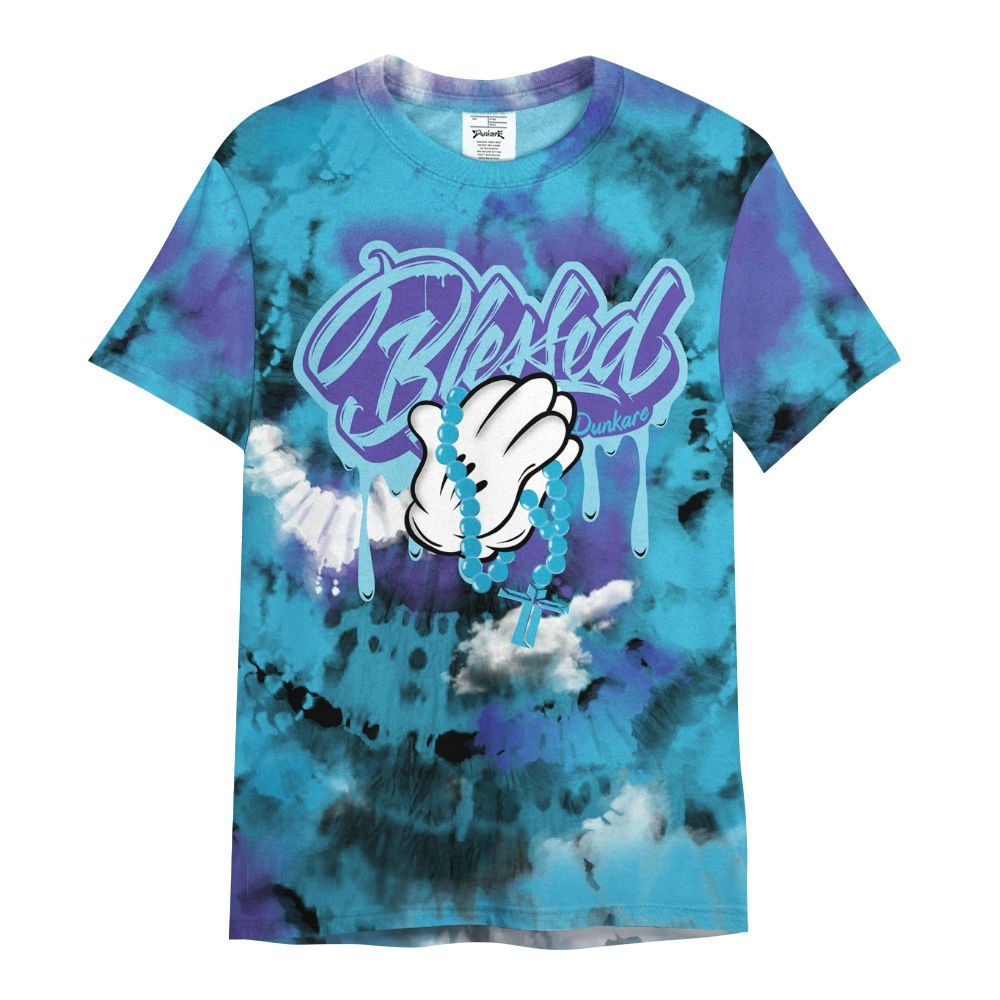 Shirt To Match Retro Aqua 6s - God Blessed Tie Dye All Over Print
