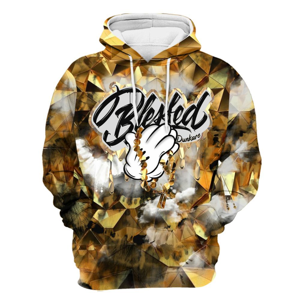 Hoodie To Match NET Gold 4s - God Blessed Tie Dye All Over Print