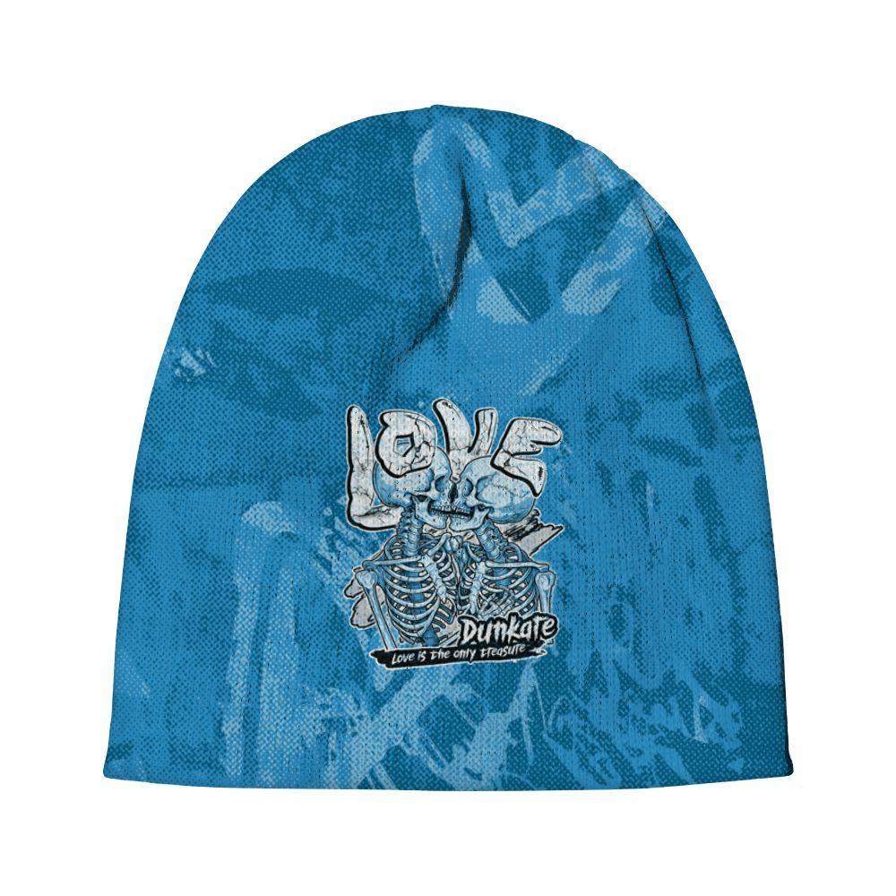 Beanie Hat To Match Powder Blue 9s - Skull Love Graphic