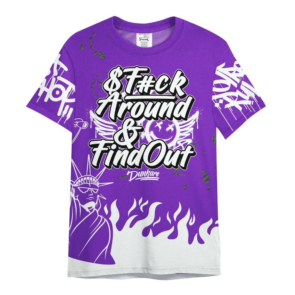 Shirt To Match Retro Dark Iris 3s - Graphic Fck Around Find Out All Over Print