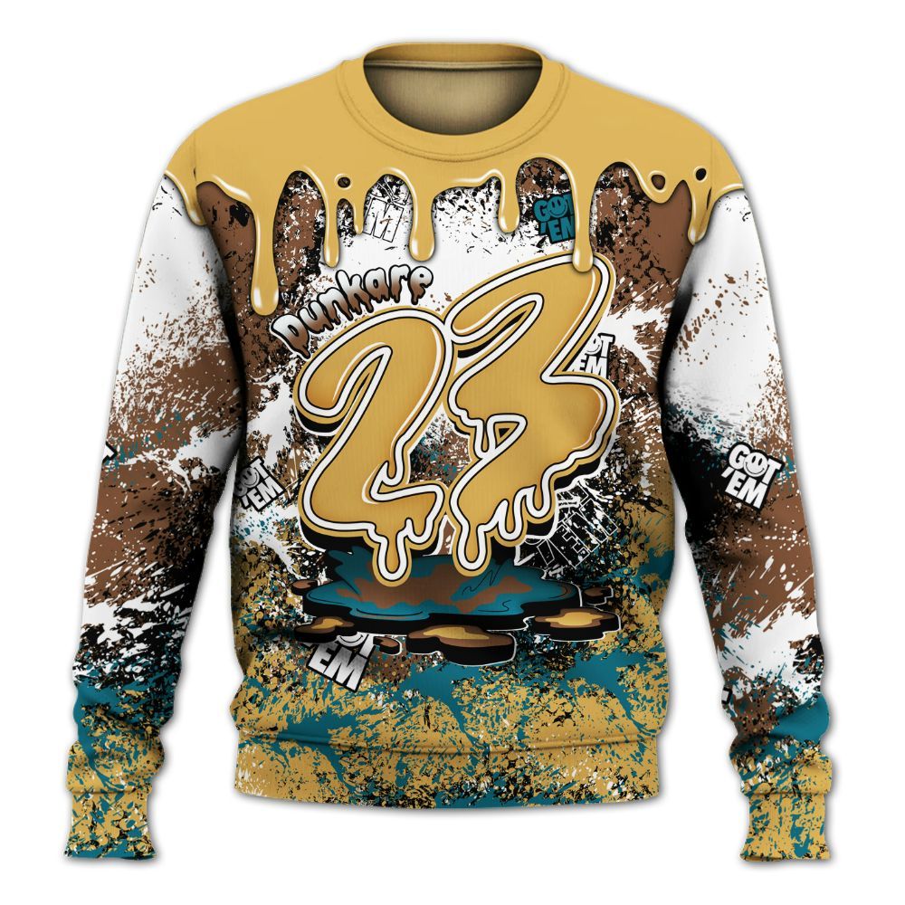 Sweatshirt To Match Retro Cacao Wow 4s - Dripping 23 Drip All Over Print