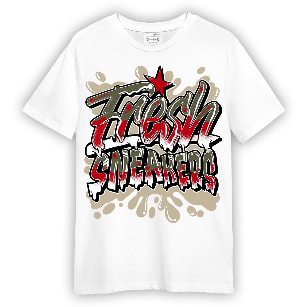 Shirt To Match Low OG Medium Olive 1s - Shoe Freshing Graphic Shirt Unisex