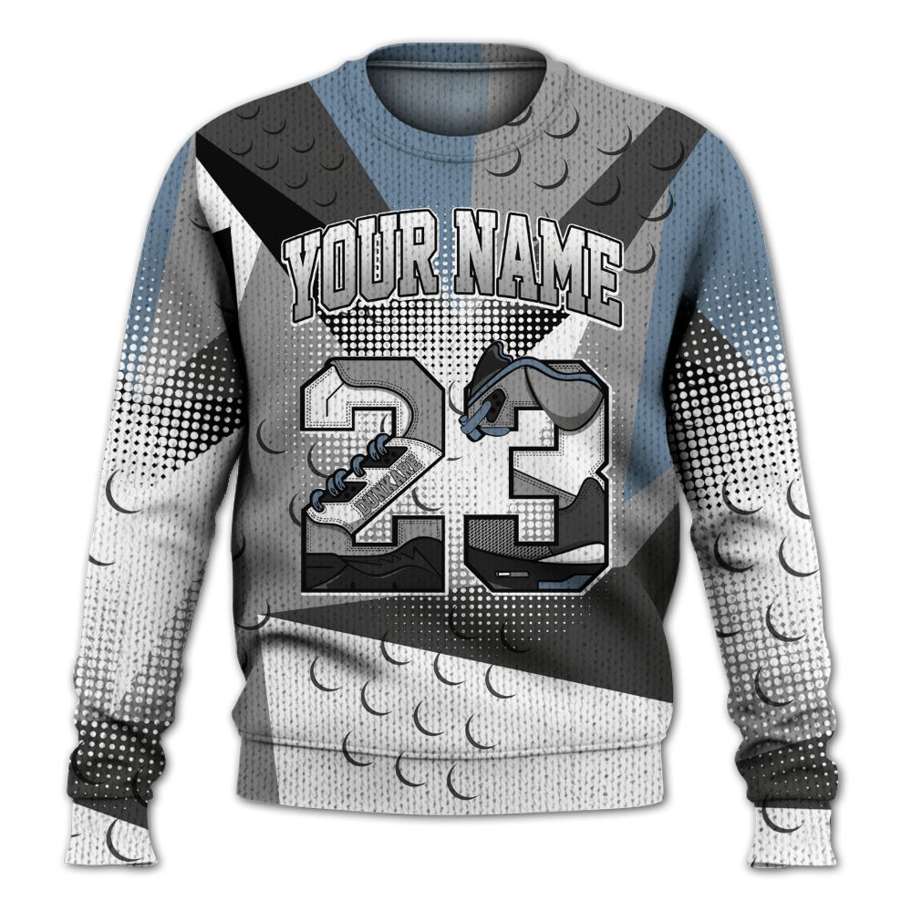 Knitted Sweater To Match Black Chrome 6s - Poly Custom Name Number 23 5s