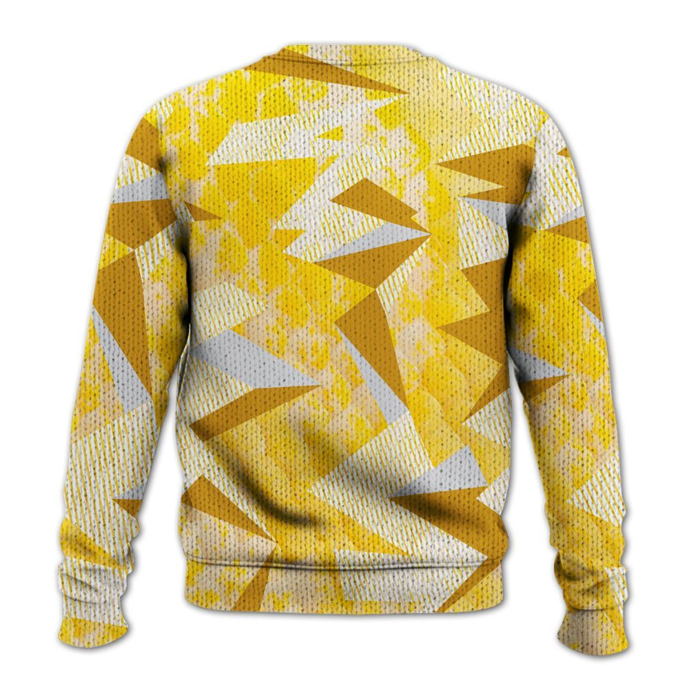 Knitted Sweater To Match Low Yellow Python 11s - Geometric Camouflage Pattern