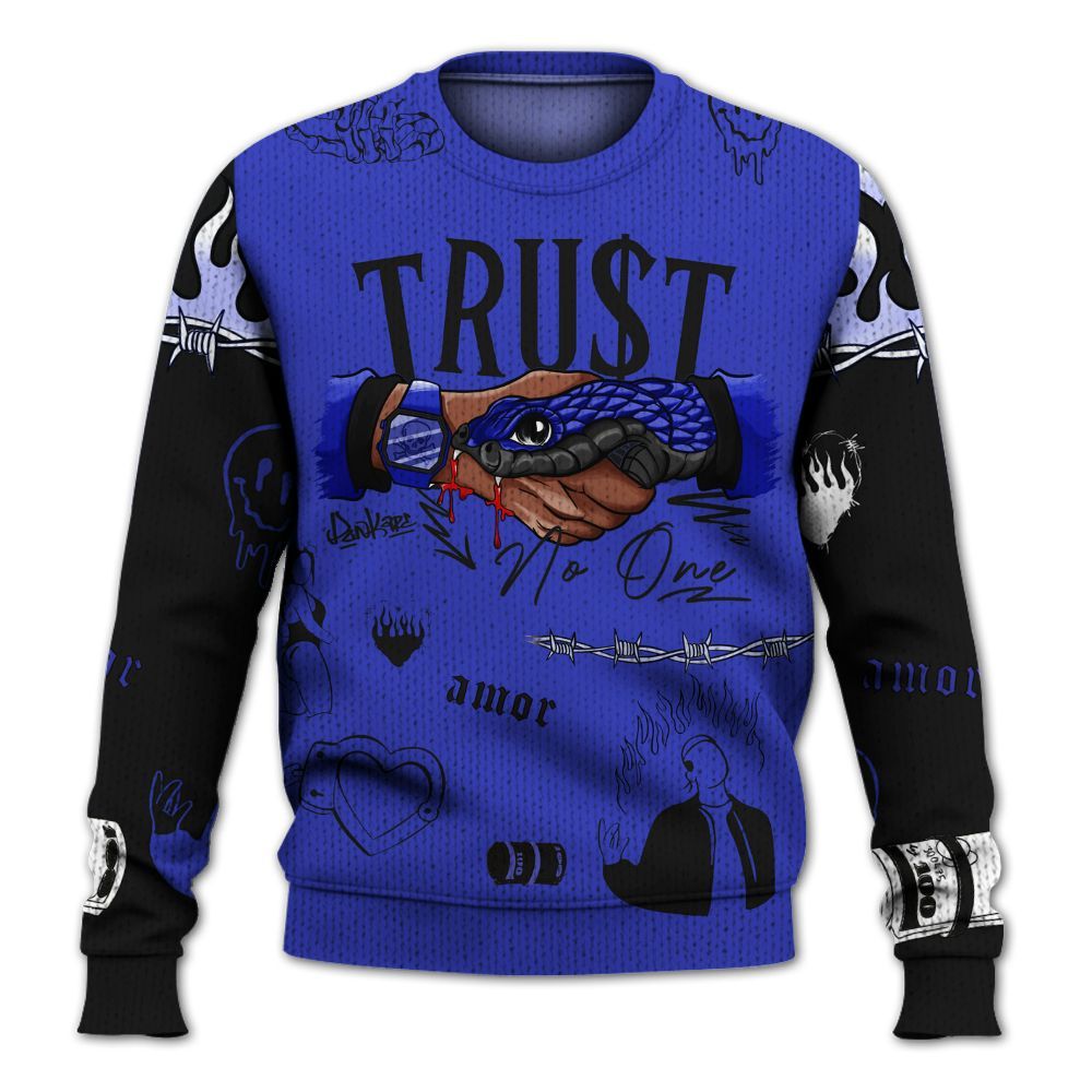 Knitted Sweater To Match Retro Black Concord 12s - Snake Trust No One