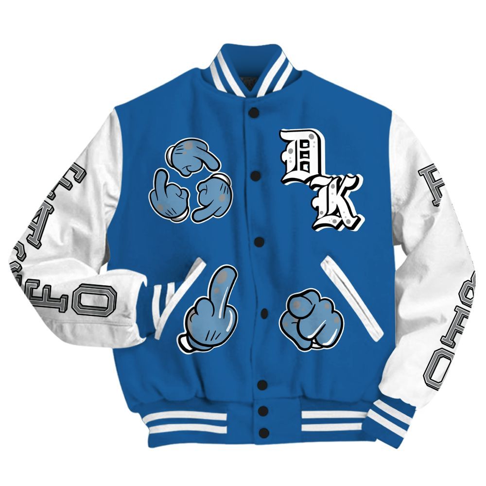 Varsity Jacket To Match French Blue 13s - F Around Find Out Graphic All Over Print