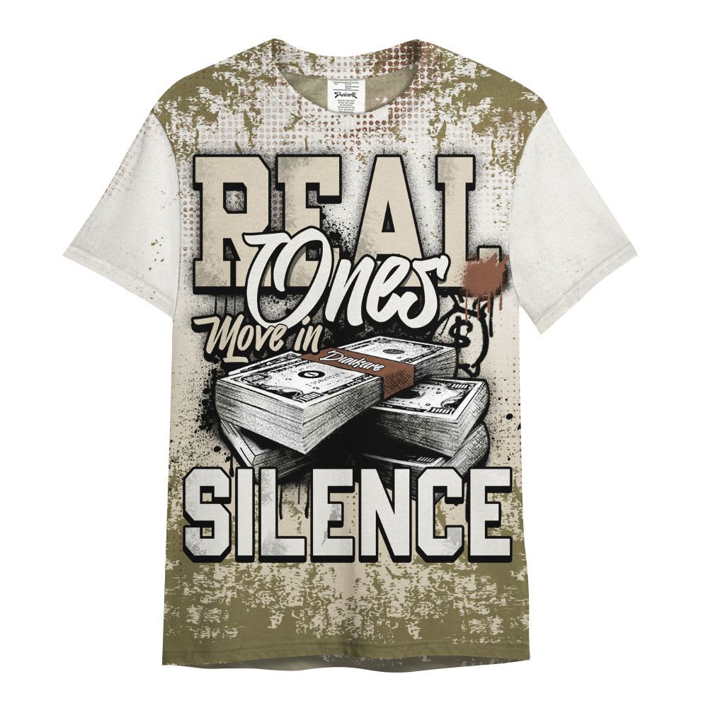 Shirt To Match Sail Neutral Olive 6s - Move In Silence Money Street Retro All Over Print