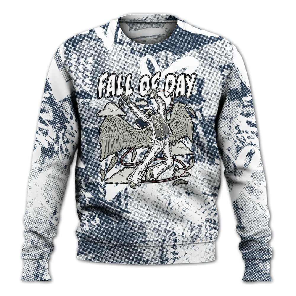 Sweatshirt To Match White Midnight Navy 6s - Fall Of Days Skeleton Heart All Over Print