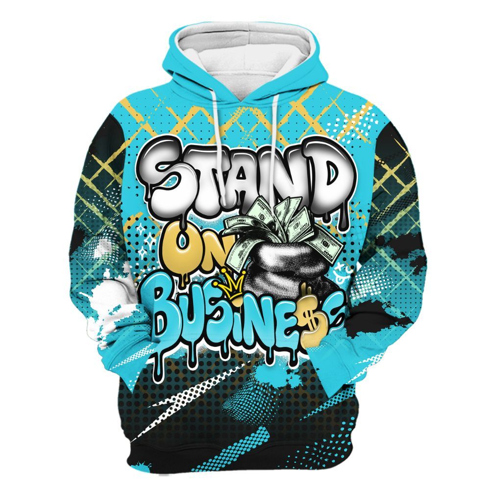 Hoodie To Match Retro Gamma Blue 11s - Halftone Stand Business Dripping All Over Print