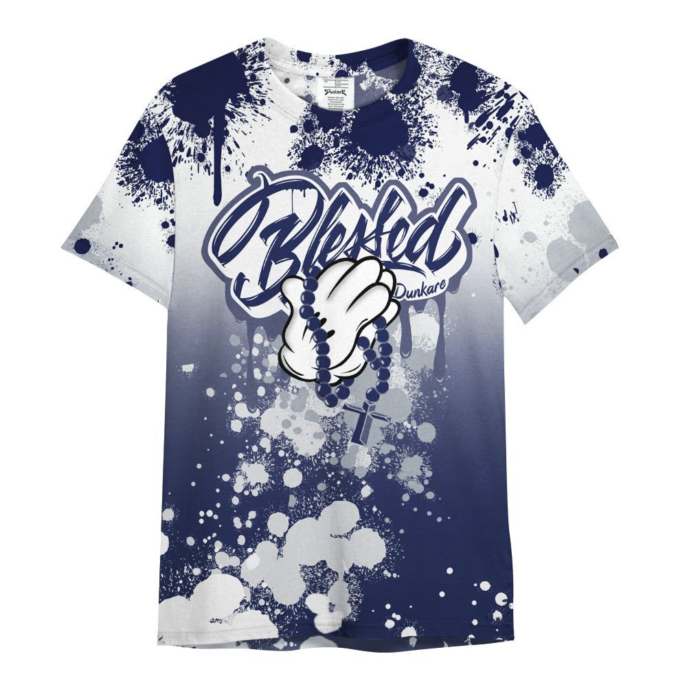 Shirt To Match Midnight Navy 11s - God Blessed Ink Drip All Over Print