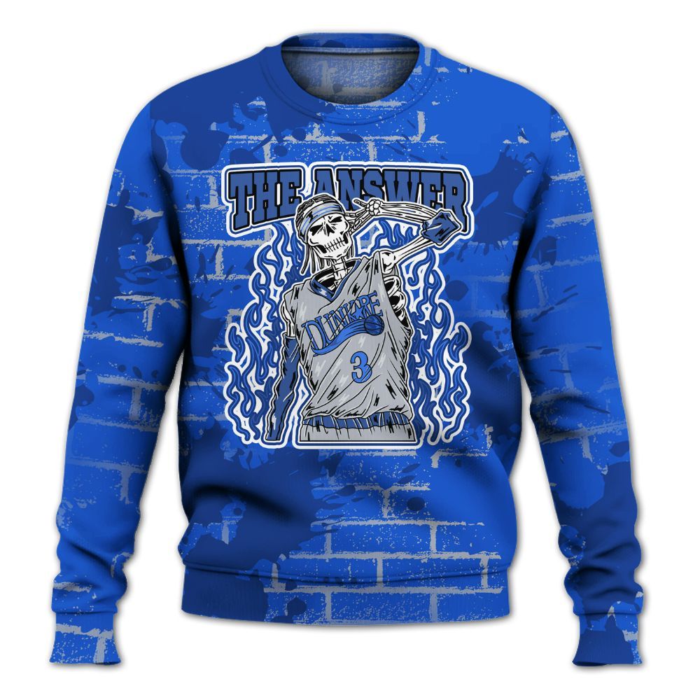 Sweatshirt To Match Air Foamposite One Royal - Allen Answer Skeleton Brick All Over Print