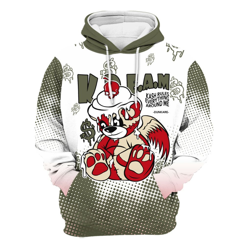 Hoodie To Match Travis Scott Low OG Medium Olive 1s - Loot Bear Unique Drip All Over Print