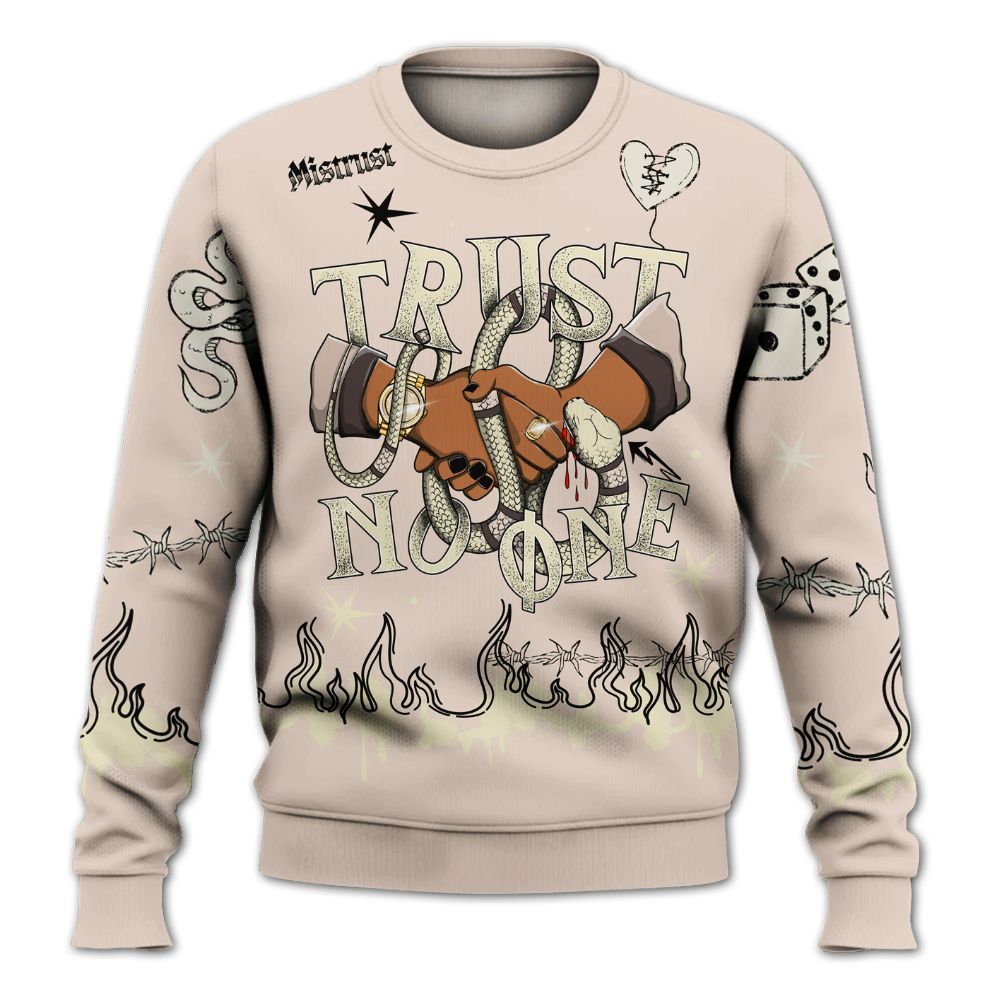 Sweatshirt To Match A Ma Maniere X Fossil Stone 4s - Trust No One Snake-Bite Doodle Crayon All Over Print