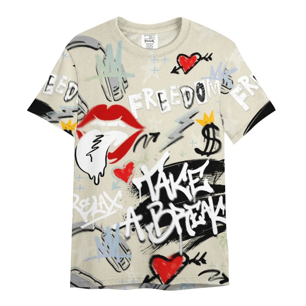 Shirt To Match Joins Year Of The Snake 5s - Take Break Freedom Graffiti Streetwear All Over Print