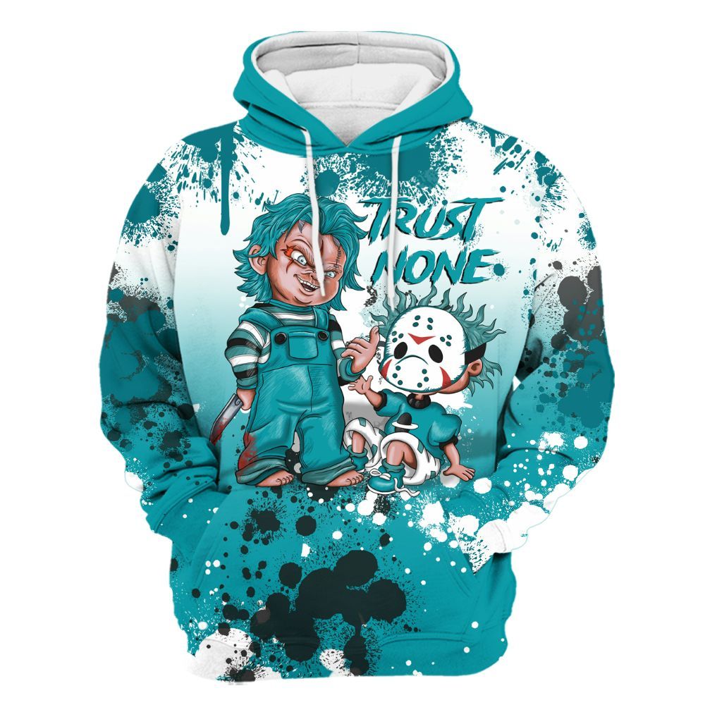 Hoodie To Match Air Griffey Max Aquamarine 1s - Trust No One Scary All Over Print