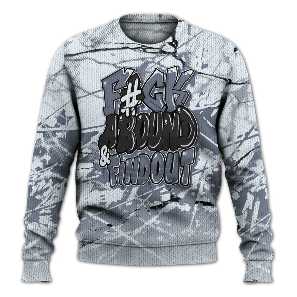 Knitted Sweater To Match Air Foamposite Jin Kazama - F Around Find Out Graphic Profound