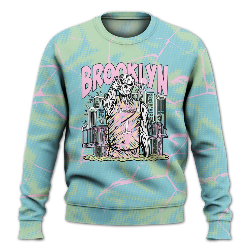 Sweatshirt To Match SB Dunk Low Visty - Brooklyn's Skeleton Crack All Over Print