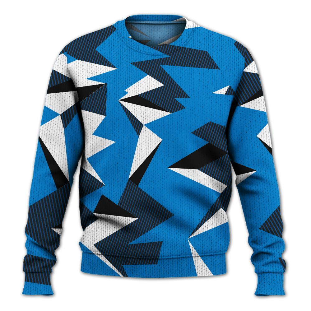 Sweater To Match High OG FragmentxULA White Black 1s - Geometric Camouflage Pattern Graphic