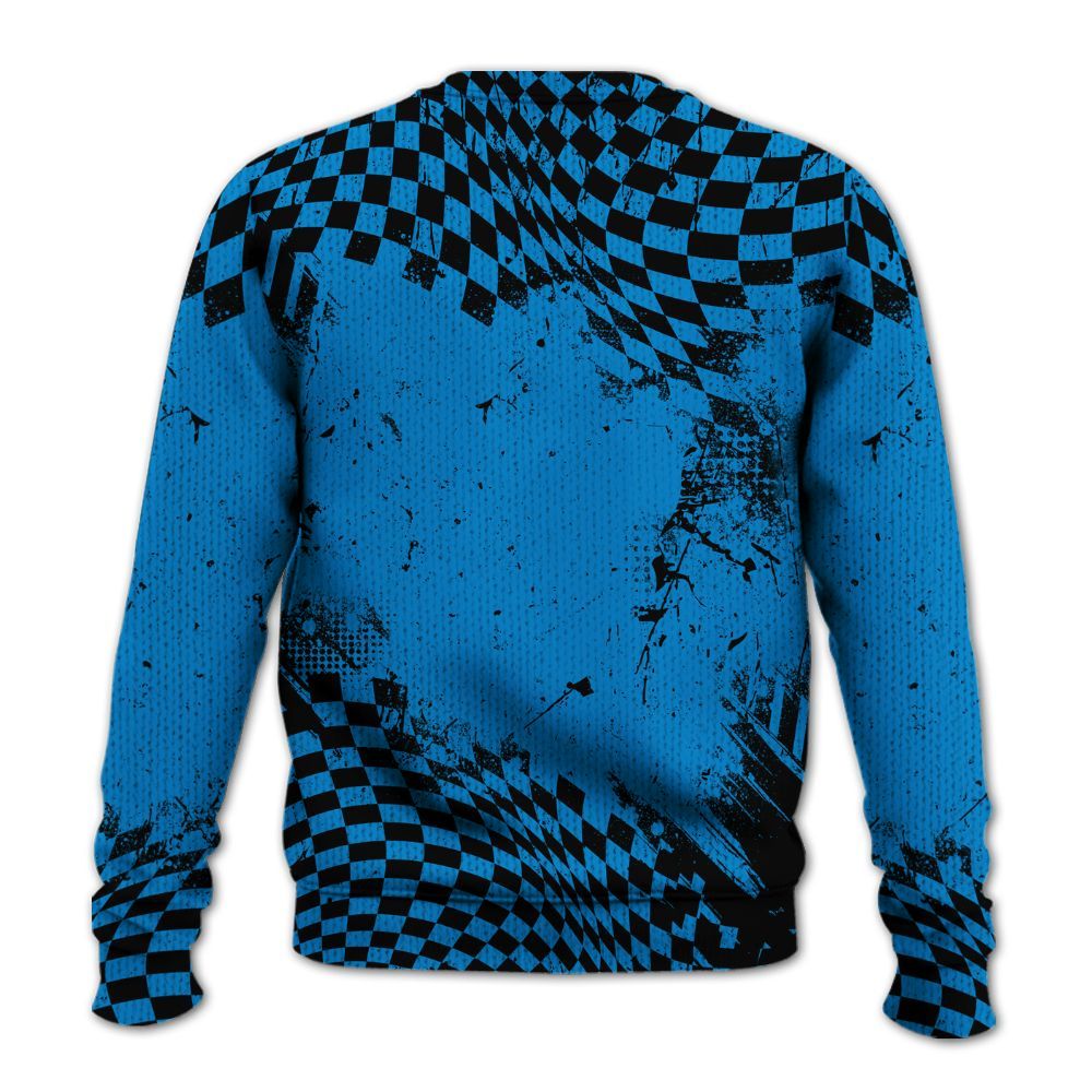 Knitted Sweater To Match Industrial Blue 4s - Hustle Hard Monkey Military Blue 4s