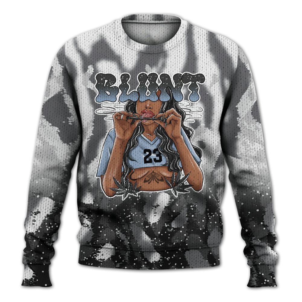 Knitted Sweater To Match Reverse Black White 6s - Bluntz Burnz