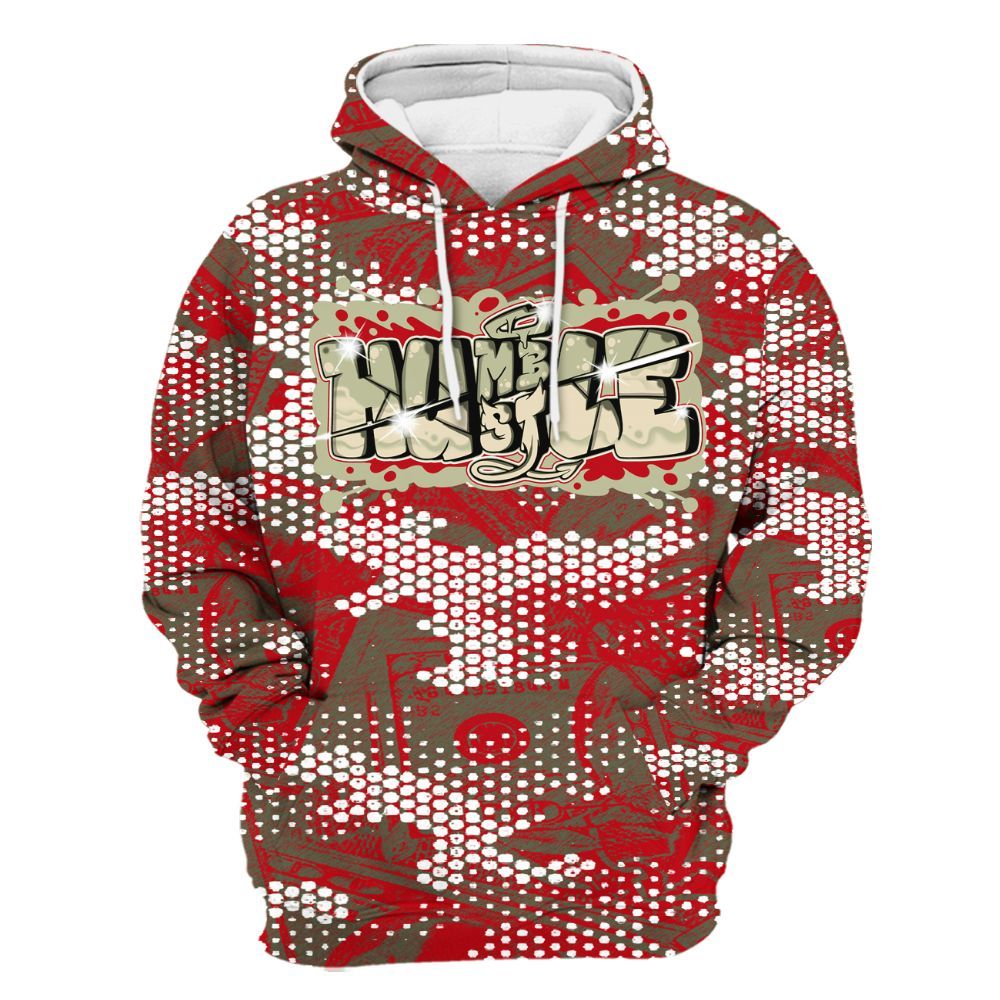 Hoodie To Match Low OG Medium Olive 1s - Humbled Hustles Graphic Banknotes All Over Print