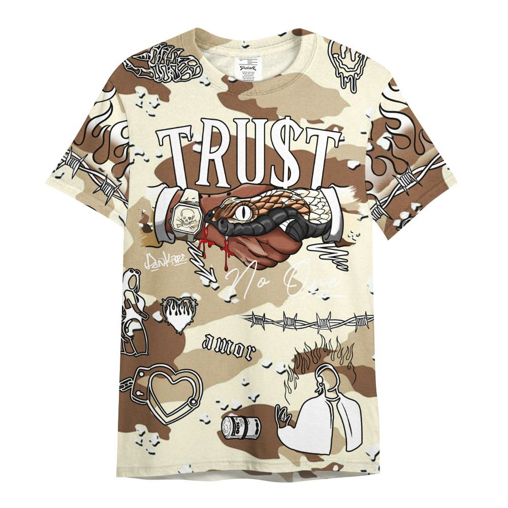 Shirt To Match Desert Camo 3s - Snake Trust No One All Over Print