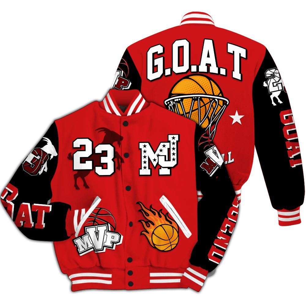 Varsity Jacket To Match Low Bred 11s - 23 Goat MVP Basketball All Over Print