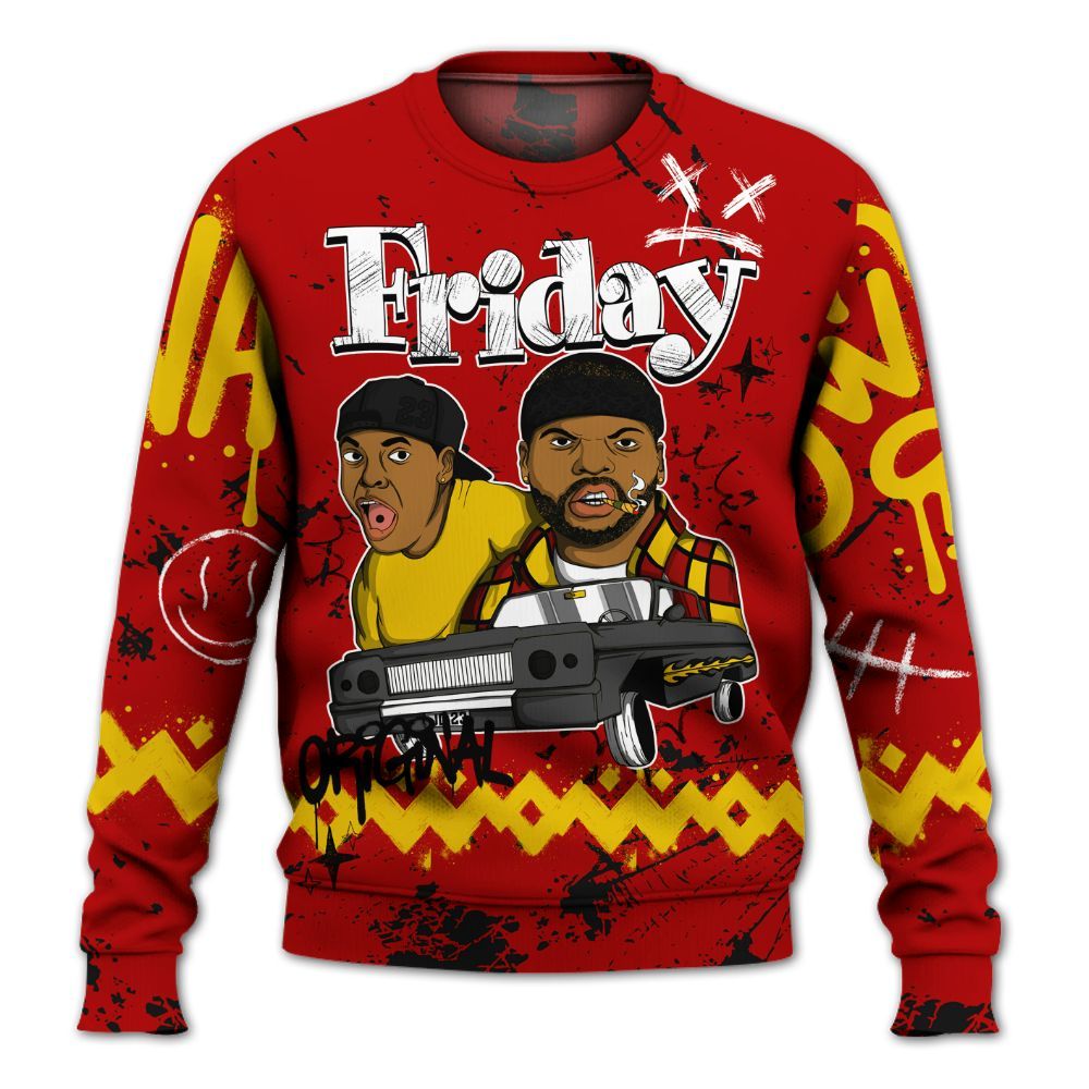 Sweatshirt To Match Low Lucky Cat 1s - Friday Sneaker Crayon All Over Print