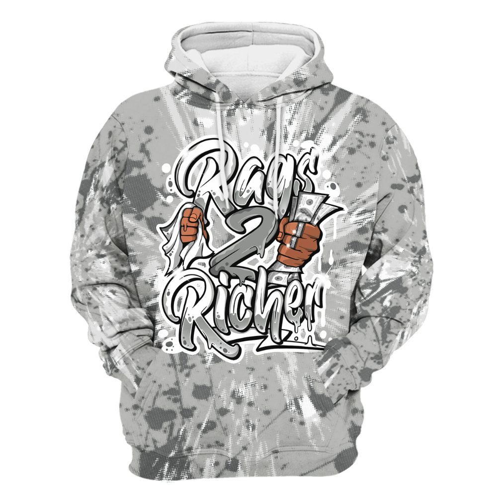Hoodie To Match Retro Wet Cement 4s - Rag 2 Rich Graphic Luxury All Over Print