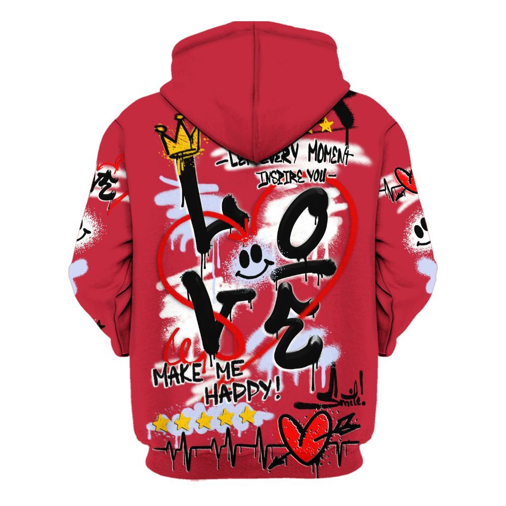 Hoodie To Match Toro Bravo 6s - Happy Love Beats Graffiti Streetwear All Over Print