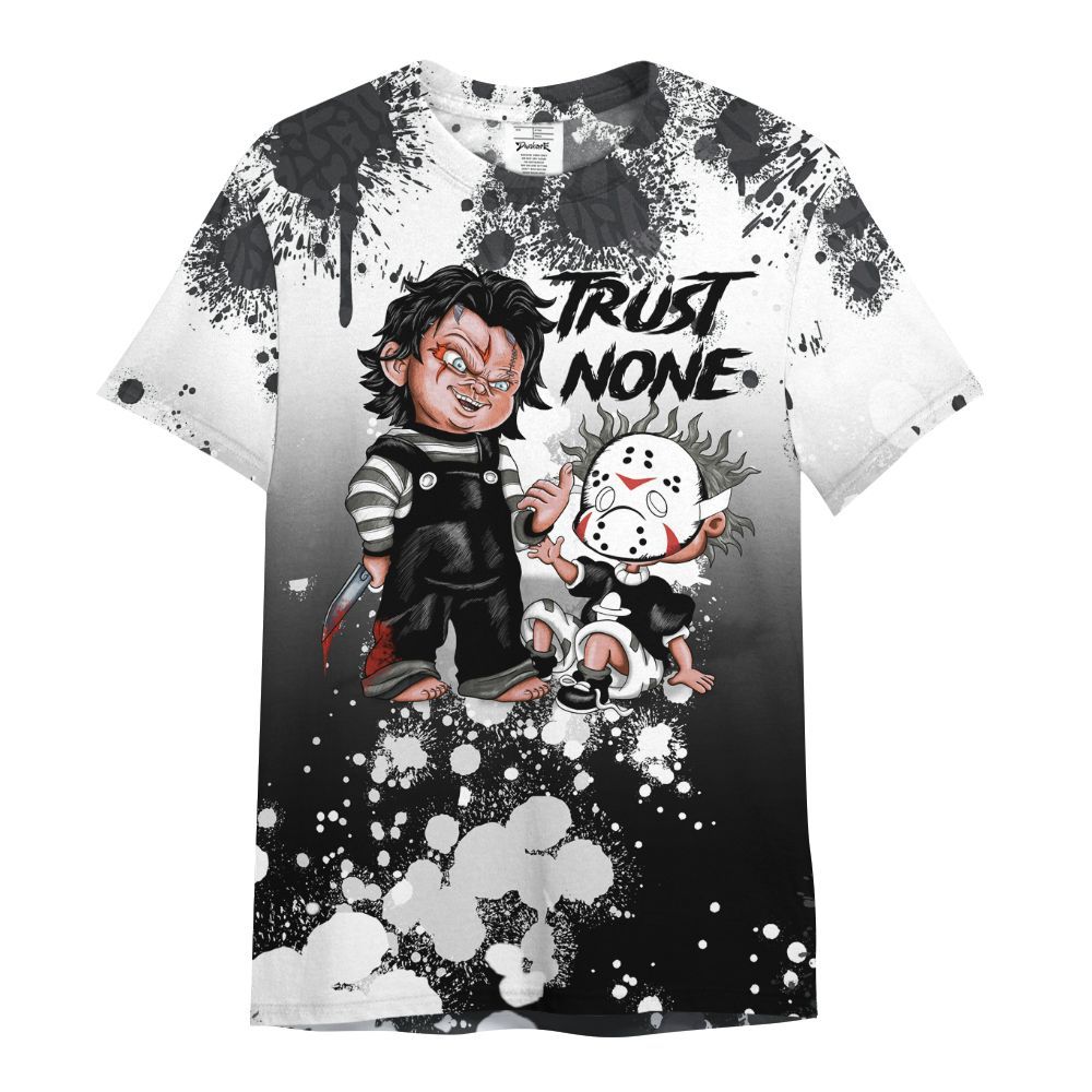Shirt To Match Black Cat 3s - Trust No One Scary All Over Print