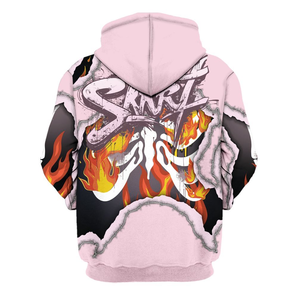Hoodie To Match Orchid 4s - Skeleton On Fire Skrrt All Over Print