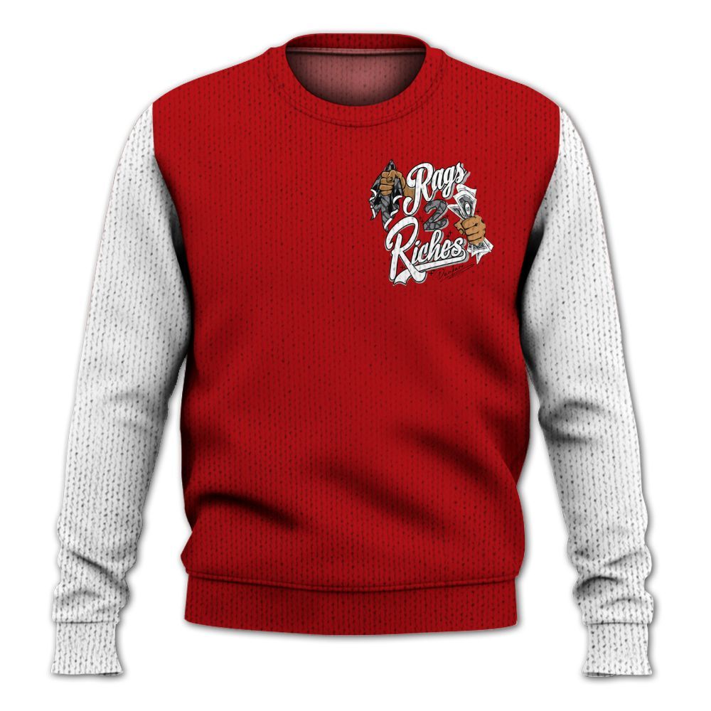 Knitted Sweater To Match Cement Grey 3s, Custom Name Rag 2 Riches