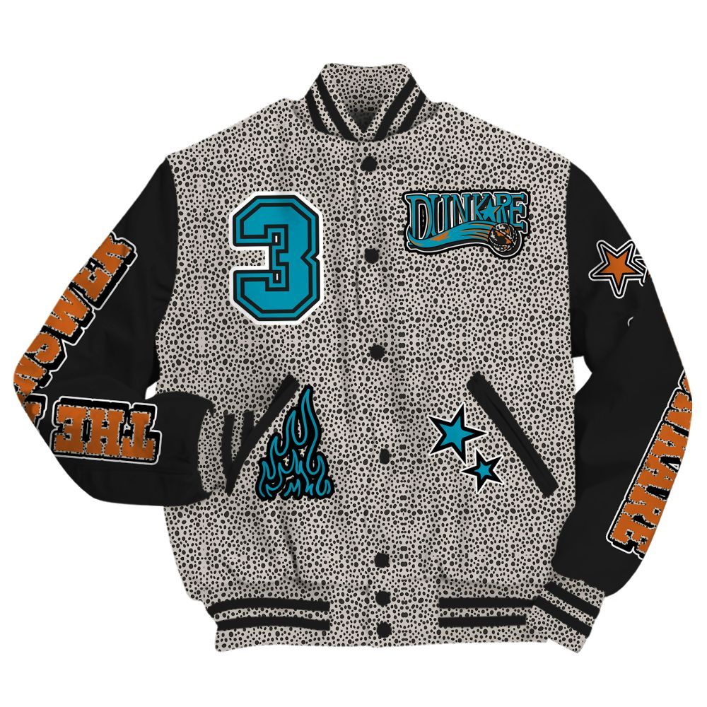 Varsity Jacket To Match SB Dunk Low Safari Olympic - Allen Answer Skeleton All Over Print